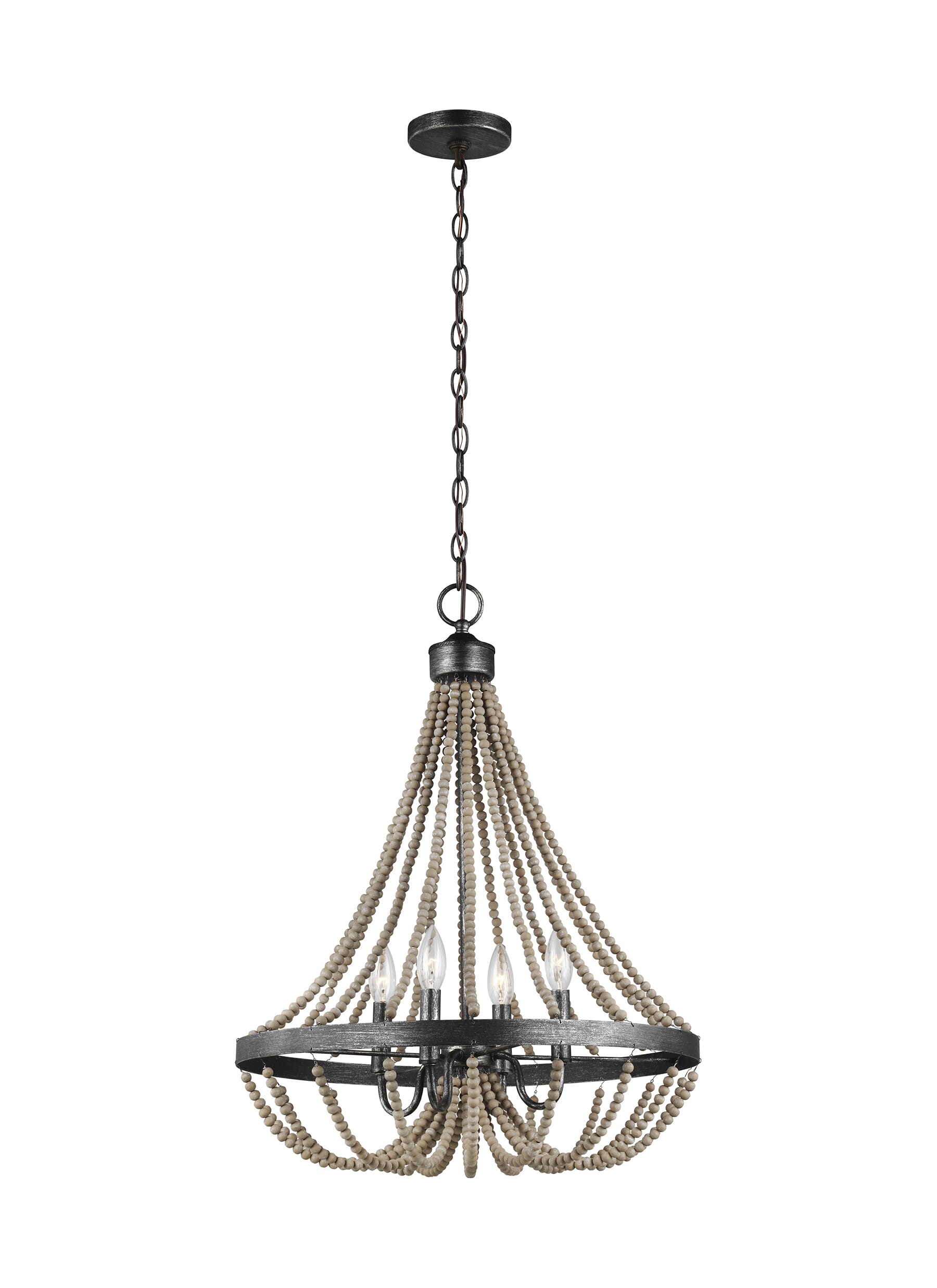 Sea Gull Oglesby 4-Light Rustic Chandelier in Washed Pine