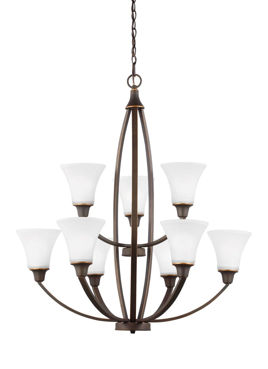 Sea Gull Metcalf 9-Light Chandelier in Autumn Bronze