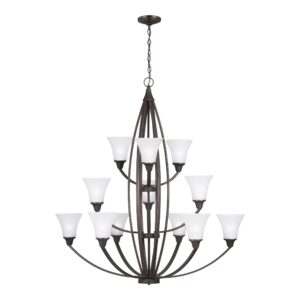 Sea Gull Metcalf 12-Light Transitional Chandelier in Autumn Bronze