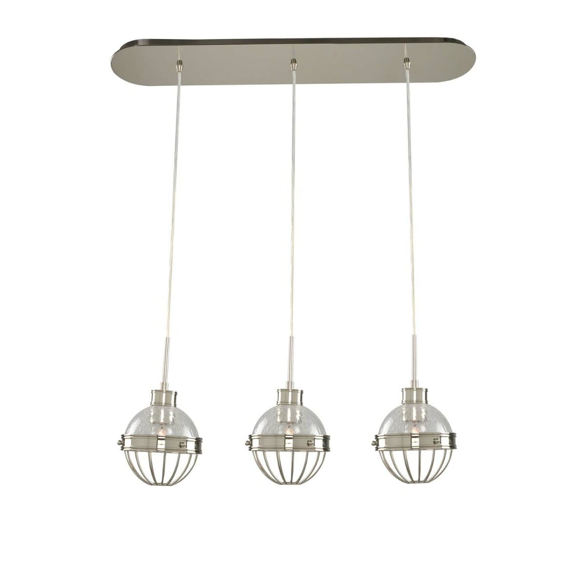 Kalco Montauk 3-Light 7" Pendant Light in Polished Nickel