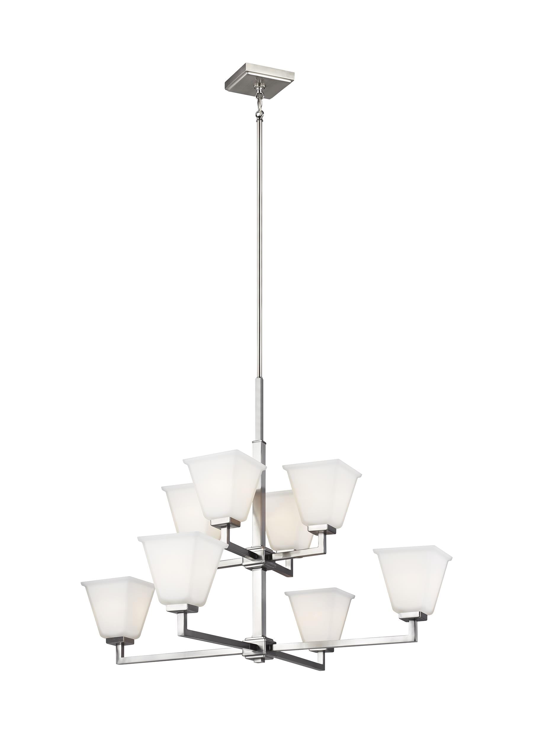 Sea Gull Ellis Harper 8-Light Transitional Chandelier in Brushed Nickel