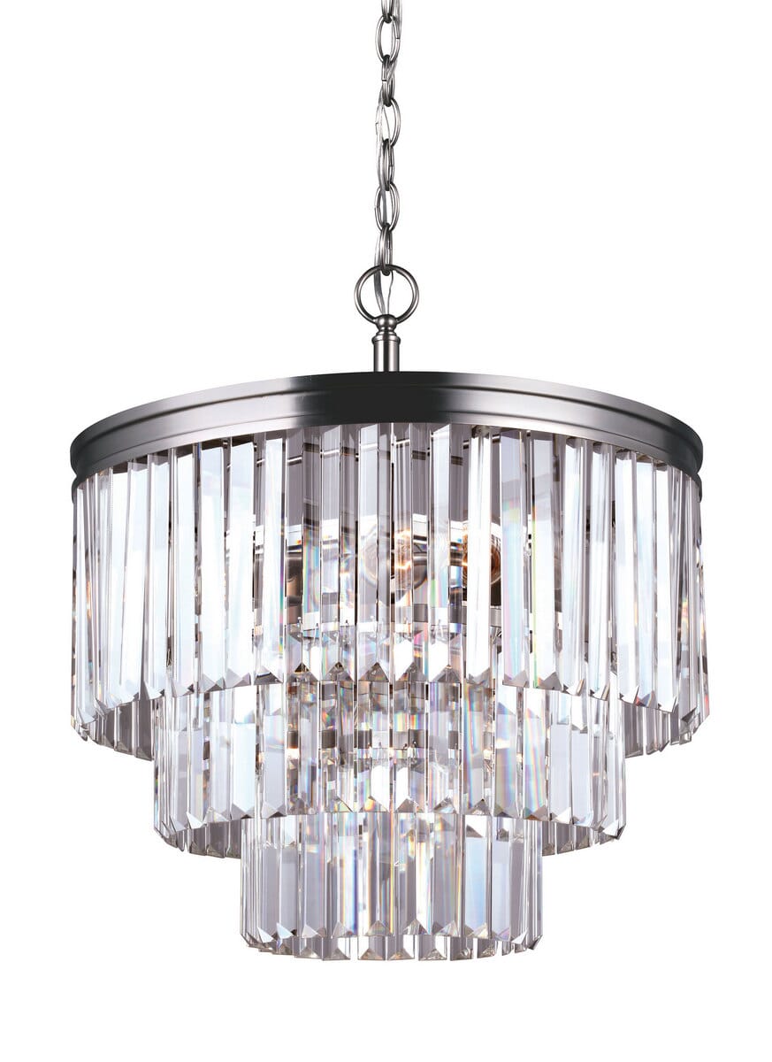 Sea Gull Carondelet 4-Light Chandelier in Antique Brushed Nickel