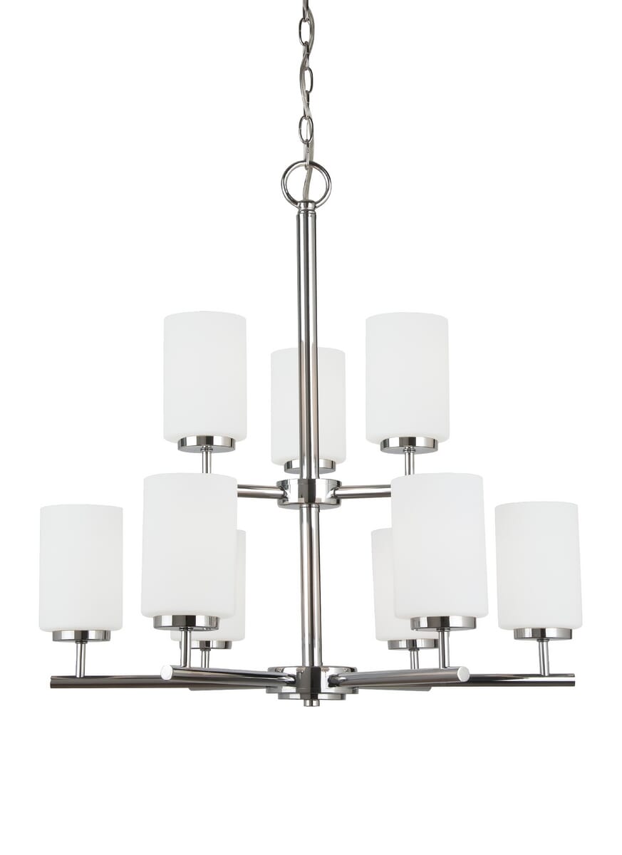 Sea Gull Oslo 9-Light Chandelier in Chrome