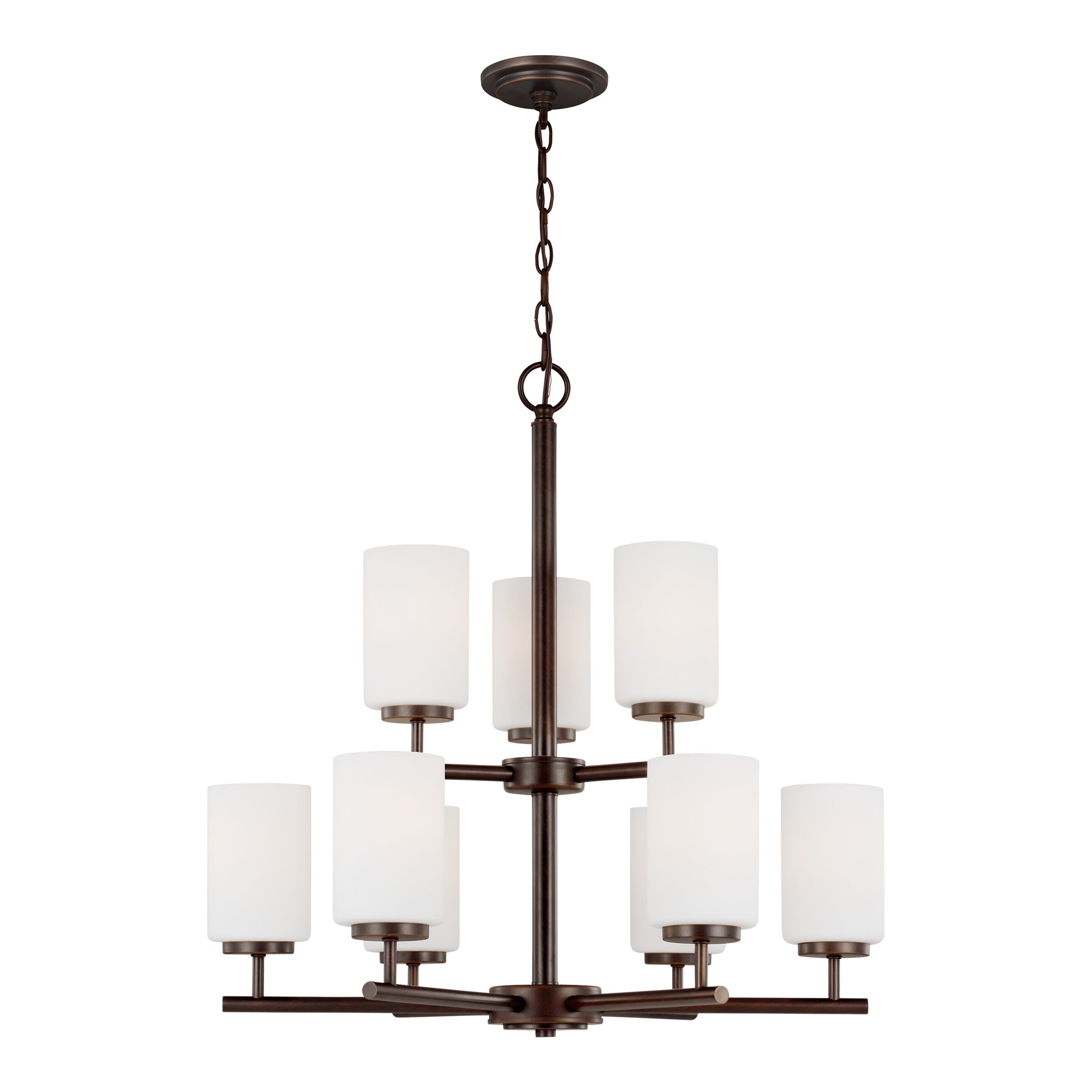 Sea Gull Oslo 9-Light Contemporary Chandelier in Bronze