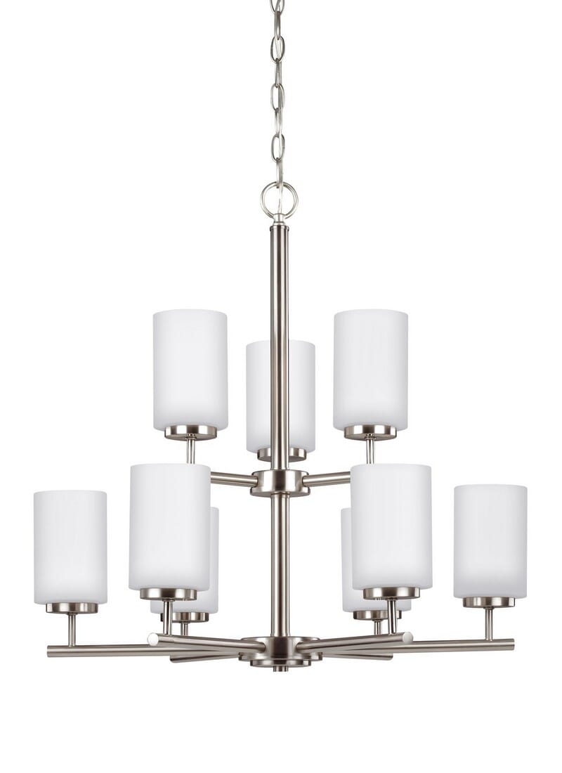 Sea Gull Oslo 9-Light Chandelier in Brushed Nickel