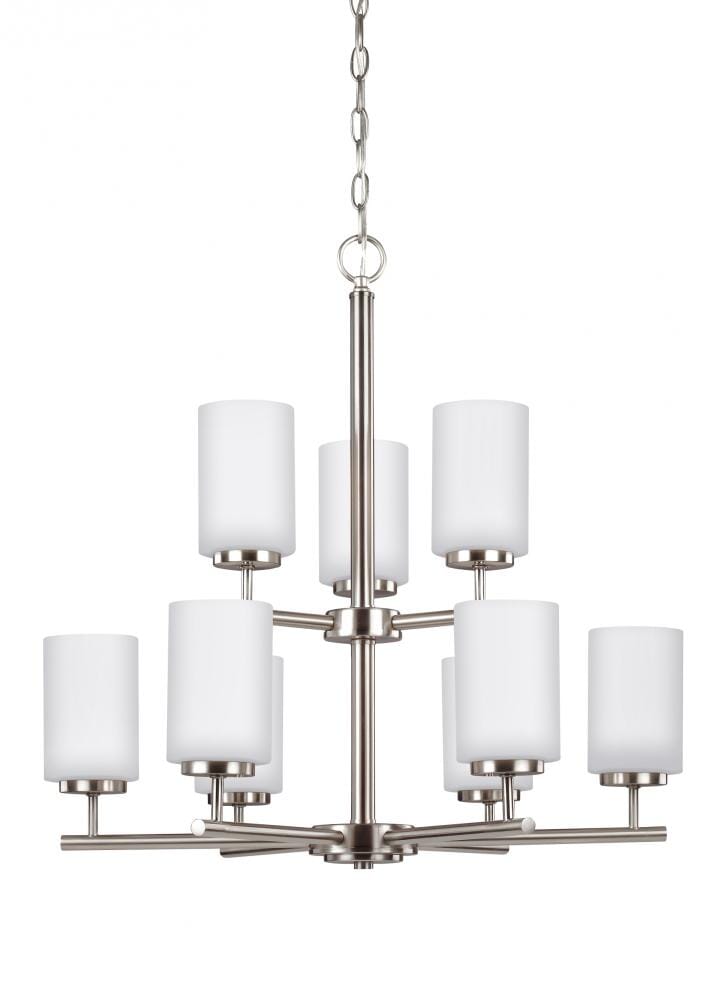 Sea Gull Oslo 9-Light Chandelier in Brushed Nickel