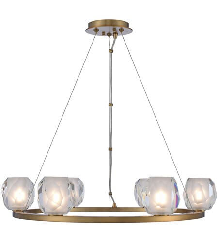 Kalco Stella 6-Light Pendant Light in Winter Brass