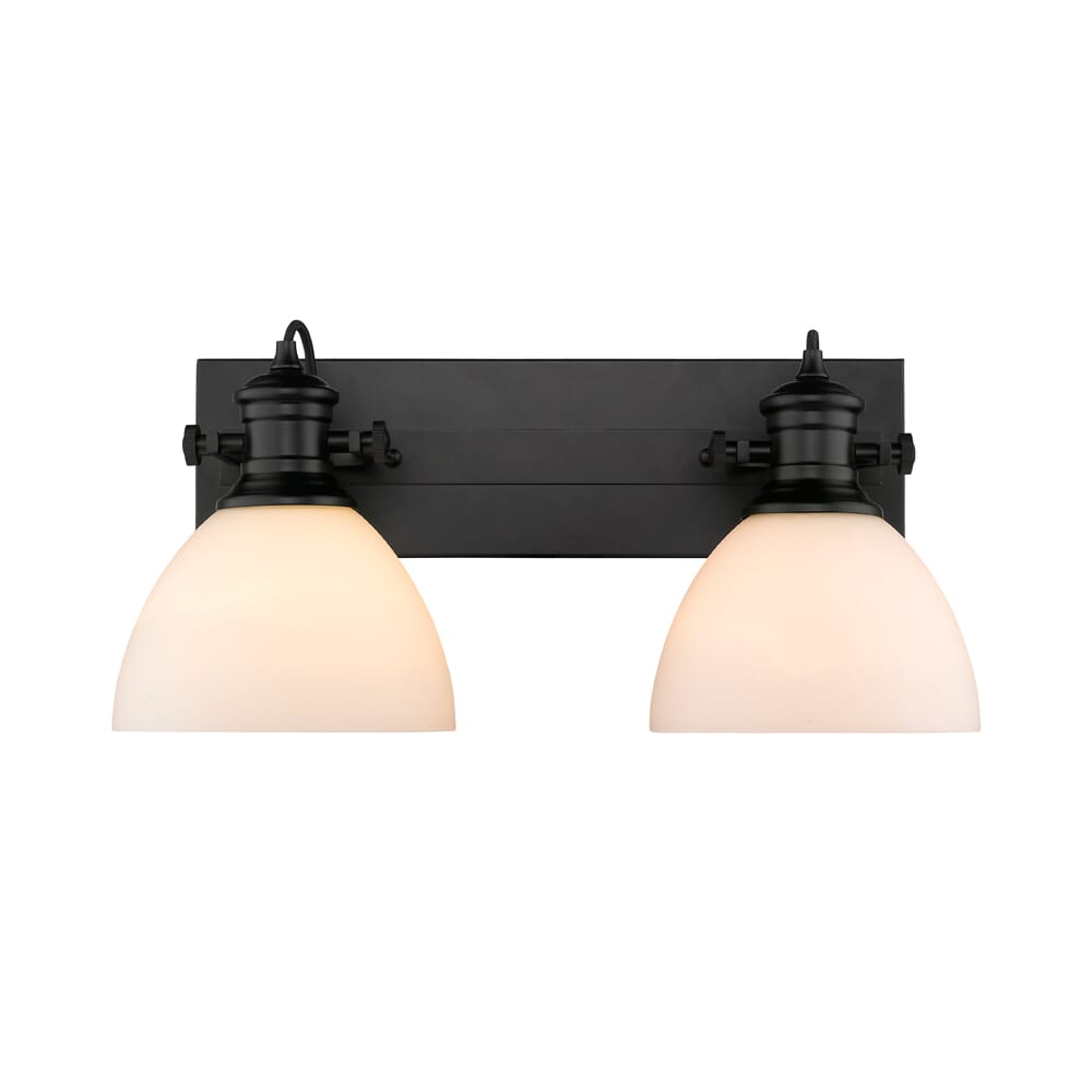 Golden Hines 2-Light Bathroom Vanity Light in Black