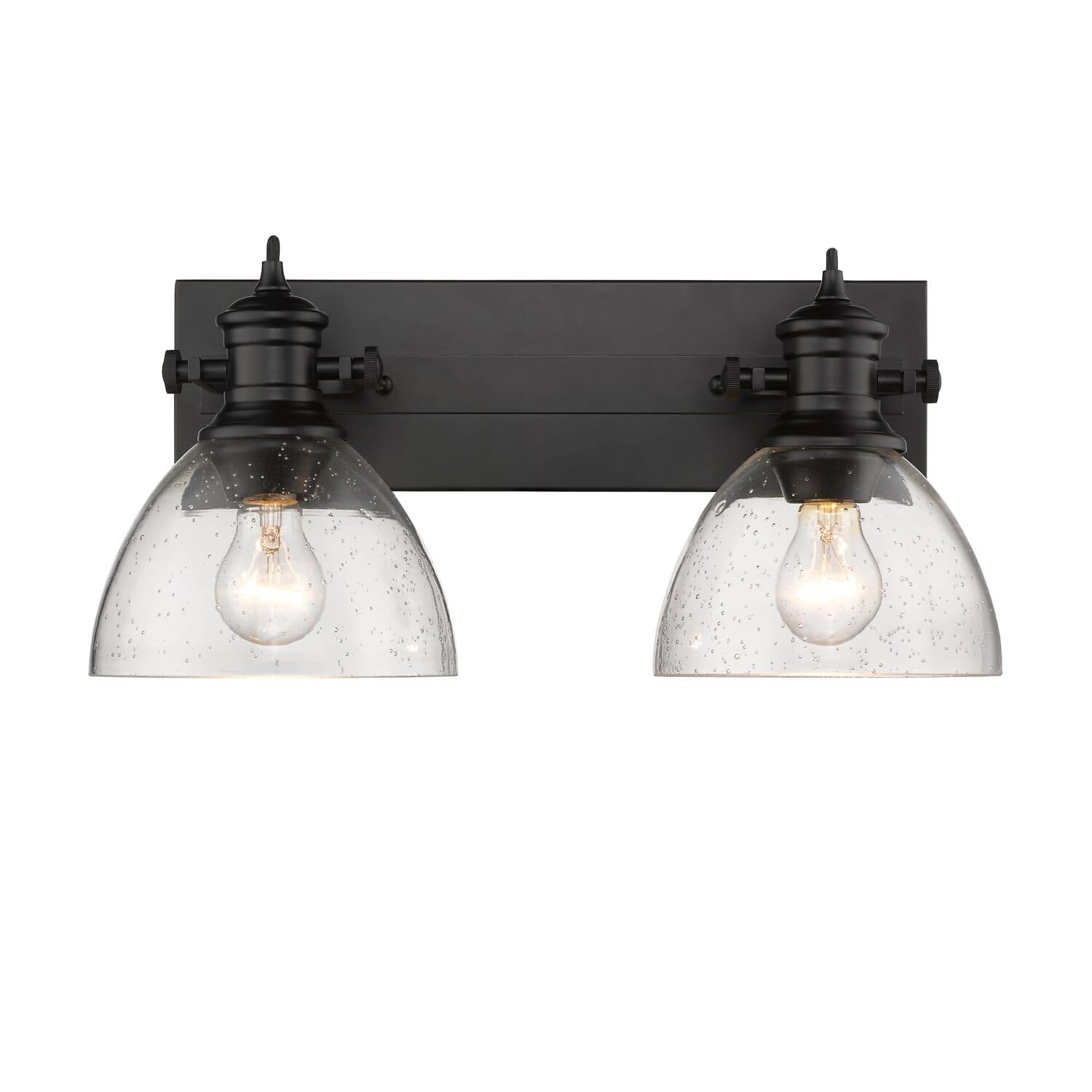 Golden Hines 2-Light Bathroom Vanity Light in Black