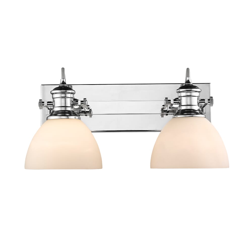 Golden Hines 2-Light Bathroom Vanity Light in Chrome