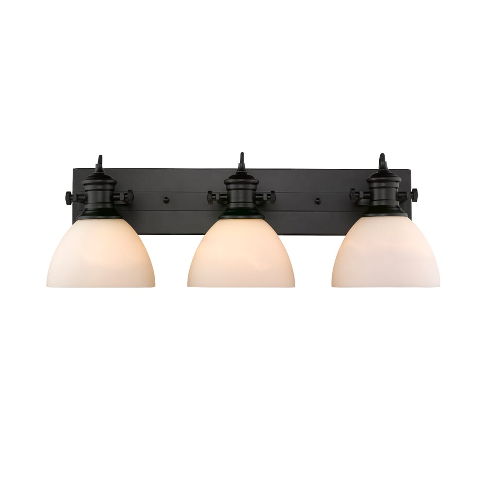 Golden Hines 3-Light Bathroom Vanity Light in Black