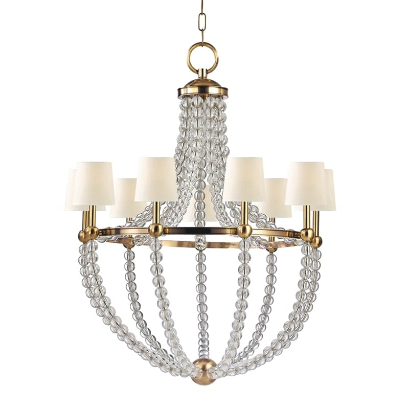 Hudson Valley Danville 9-Light Chandelier in Aged Brass