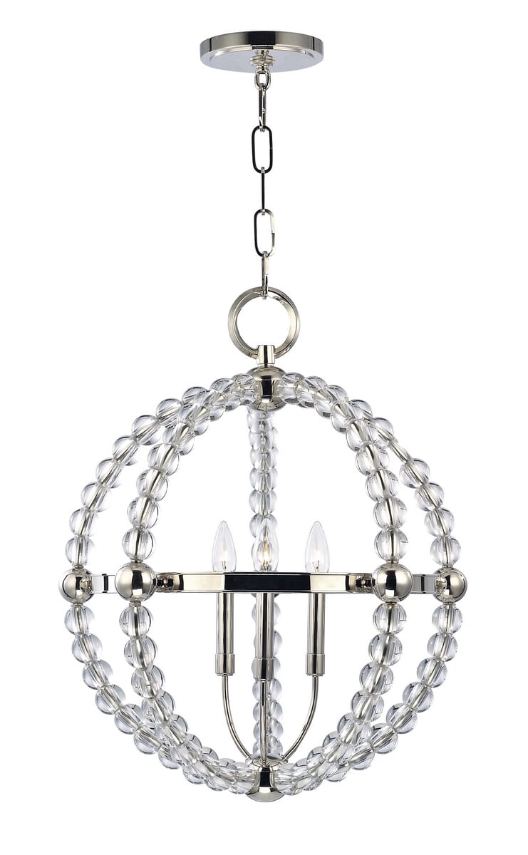 Hudson Valley Danville 3-Light 26" Pendant Light in Polished Nickel