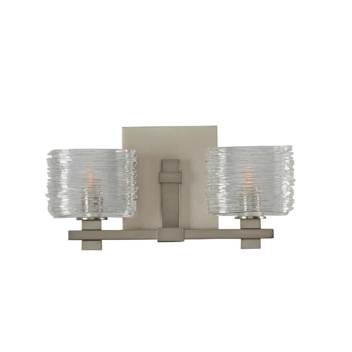 Kalco Clearwater 2-Light 14" Bathroom Vanity Light in Satin Nickel