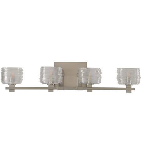 Kalco Clearwater 4-Light Bathroom Vanity Light in Satin Nickel