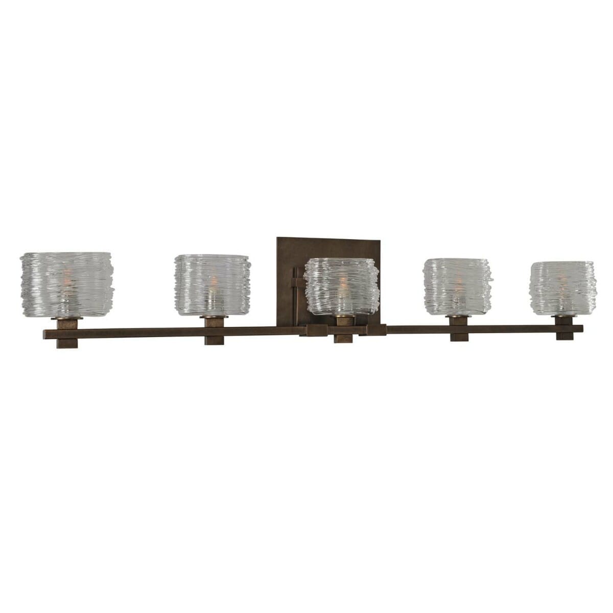 Kalco Clearwater 5-Light 37" Bathroom Vanity Light in Vintage Bronze