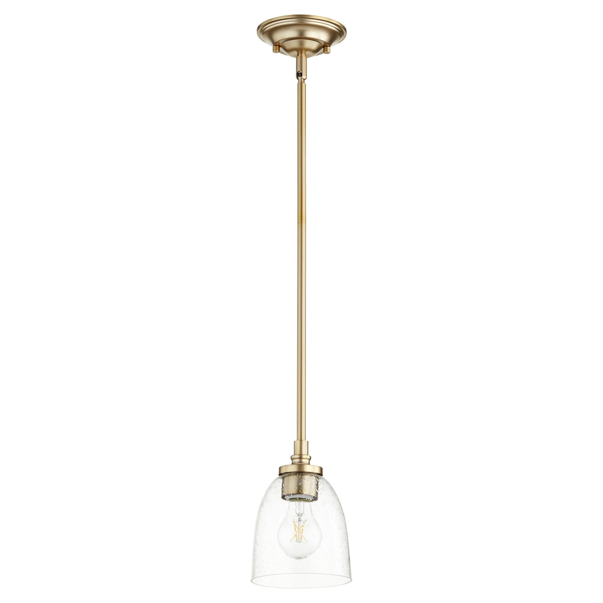 Quorum Rossington 5" Pendant Light in Aged Brass with