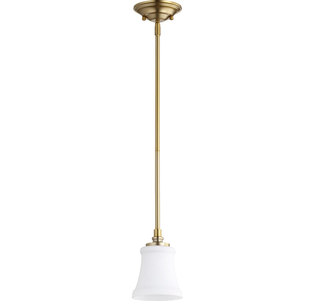 Quorum Rossington 5" Pendant Light in Aged Brass