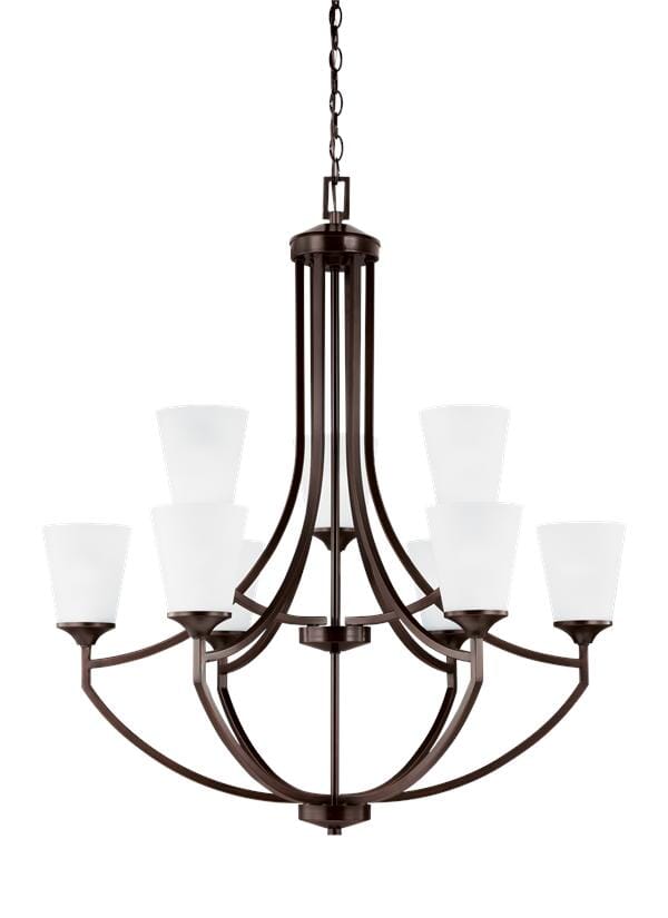 Sea Gull Hanford 9-Light Chandelier in Bronze