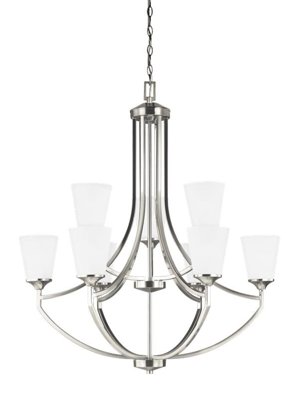 Sea Gull Hanford 9-Light Chandelier in Brushed Nickel