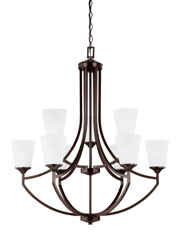 Sea Gull Hanford 9-Light Chandelier in Bronze