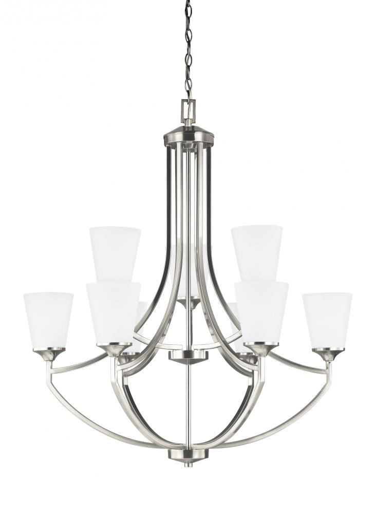 Sea Gull Hanford 9-Light Chandelier in Brushed Nickel