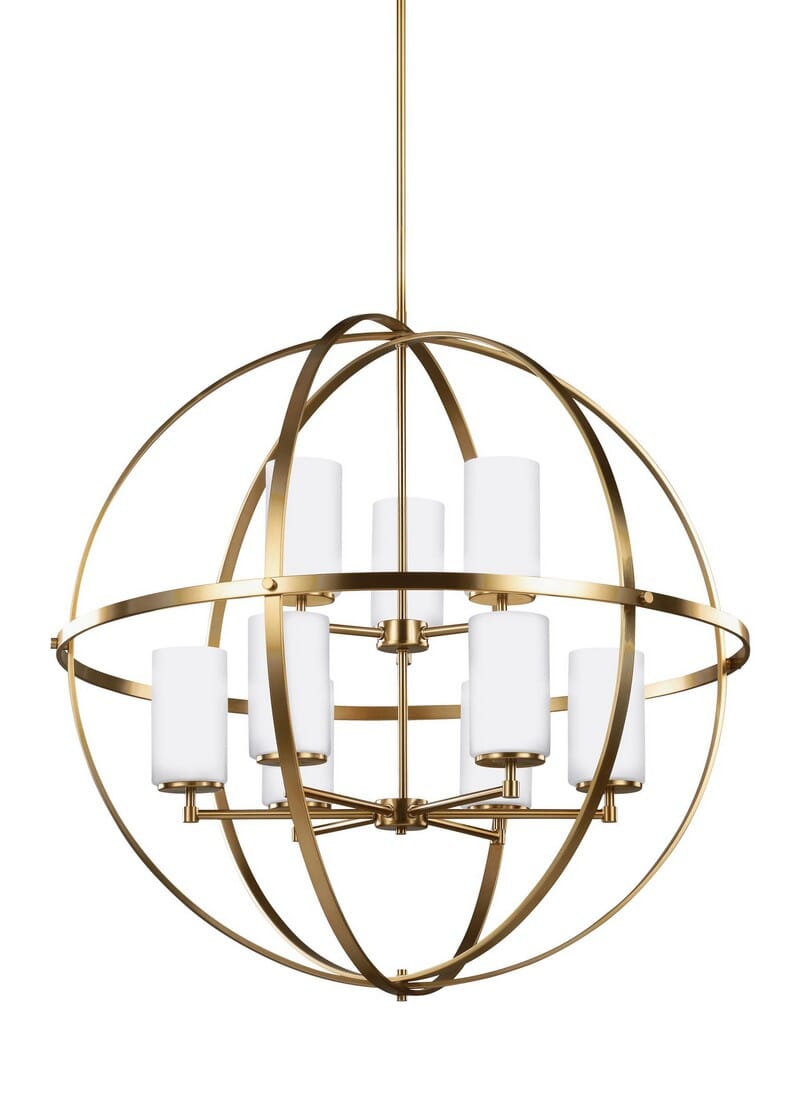 Sea Gull Alturas 9-Light Chandelier in Satin Brass