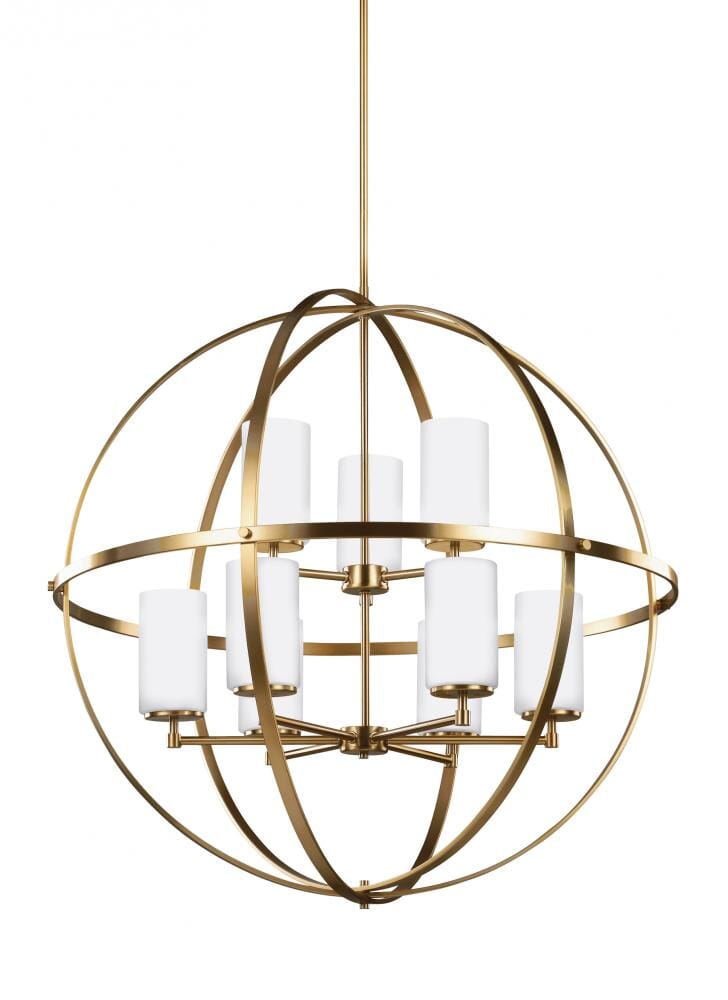 Sea Gull Alturas 9-Light Chandelier in Satin Brass