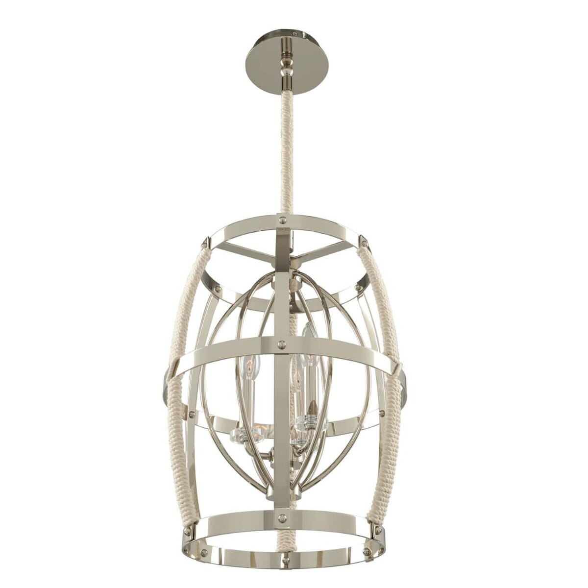 Kalco Bradbury 3-Light Pendant Light in Polished Nickel