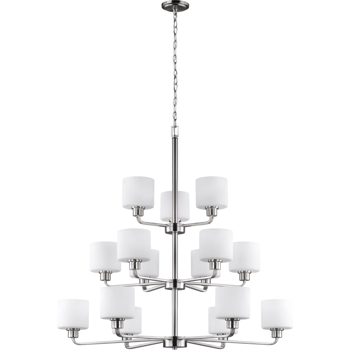 Sea Gull Canfield 15-Light Chandelier in Brushed Nickel