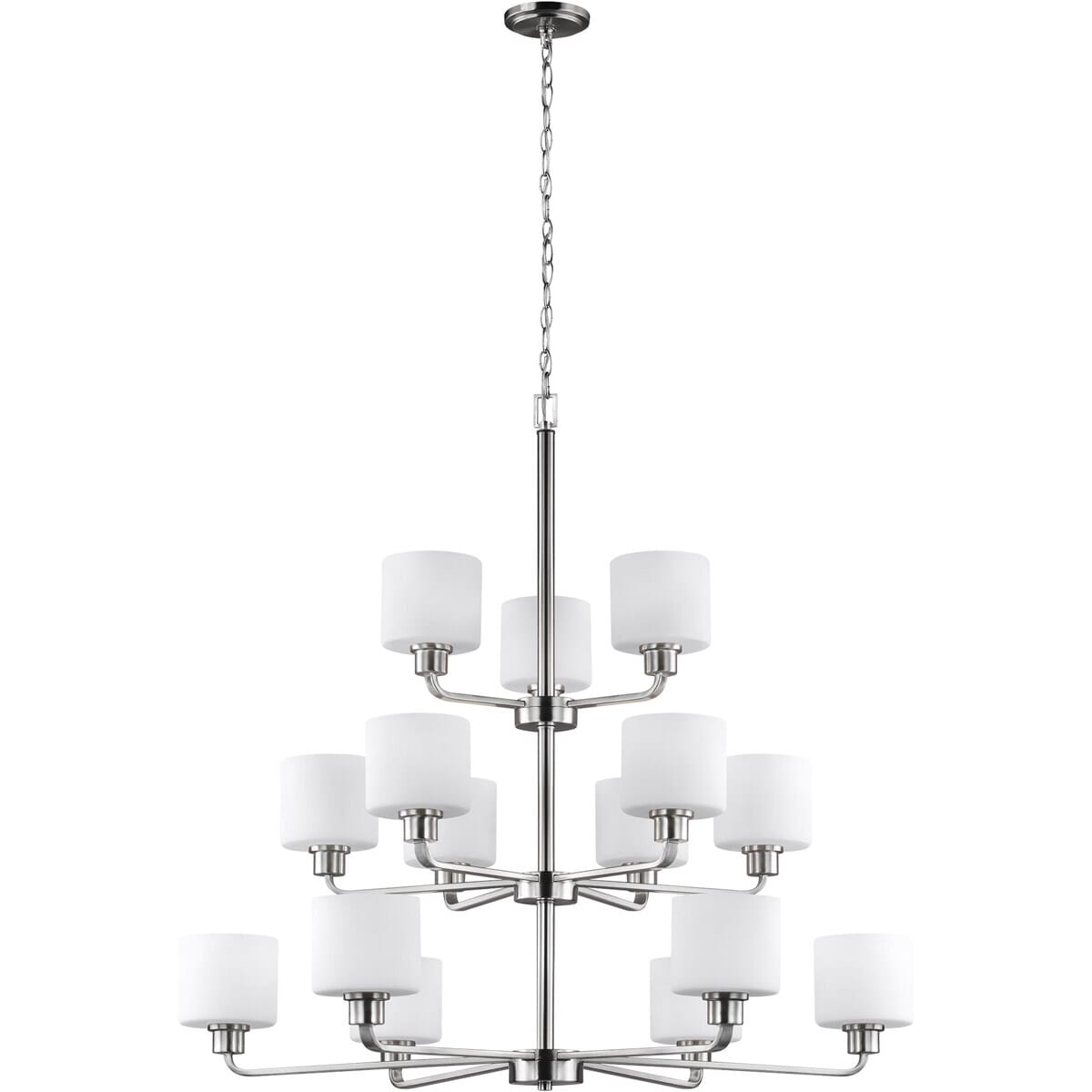 Sea Gull Canfield 15-Light Chandelier in Brushed Nickel