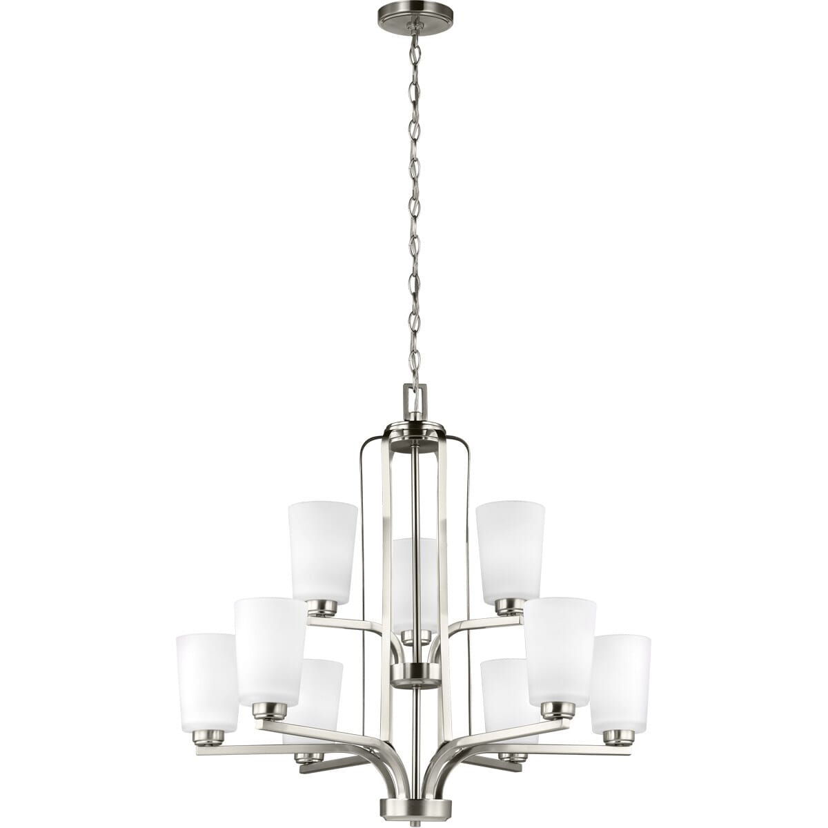 Sea Gull Franport 9-Light Chandelier in Brushed Nickel