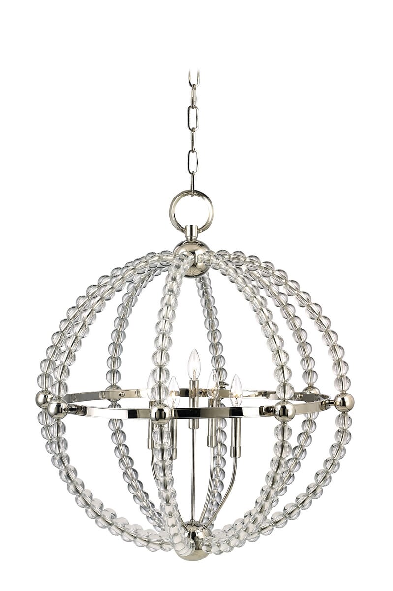 Hudson Valley Danville 5-Light Chandelier in Polished Nickel