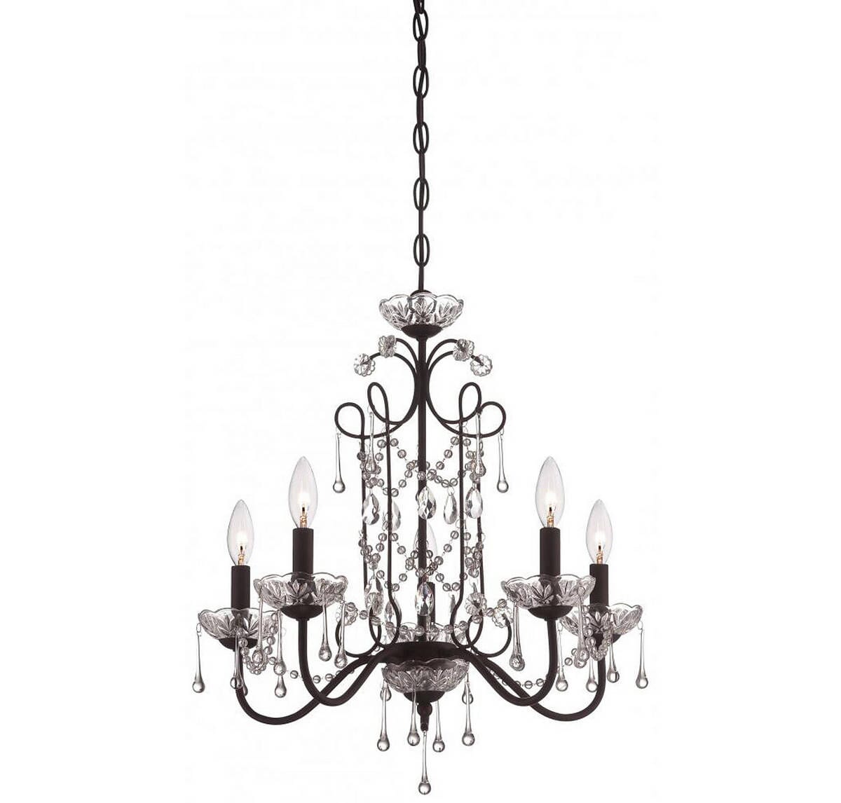 Minka Lavery 5-Light 22" Traditional Chandelier in Kinston Bronze