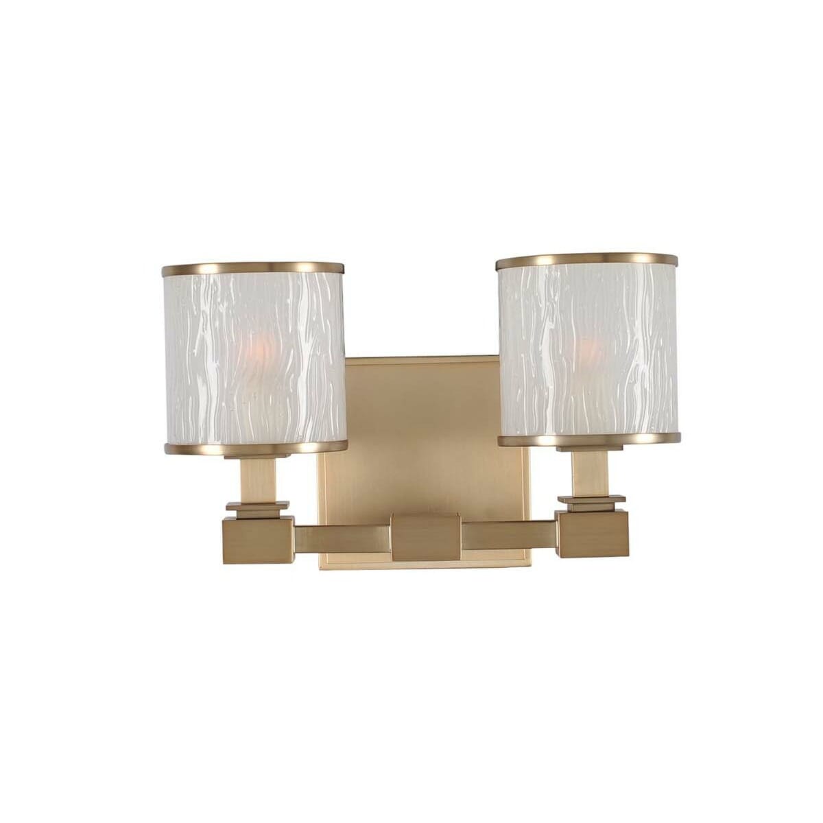 Kalco Destin 2-Light 12" Bathroom Vanity Light in Brushed Bronze