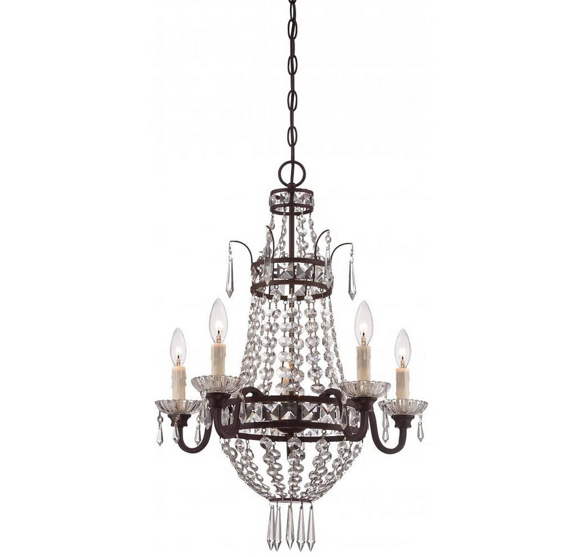 Minka Lavery 5-Light 20" Traditional Chandelier in Deep Lathan Bronze