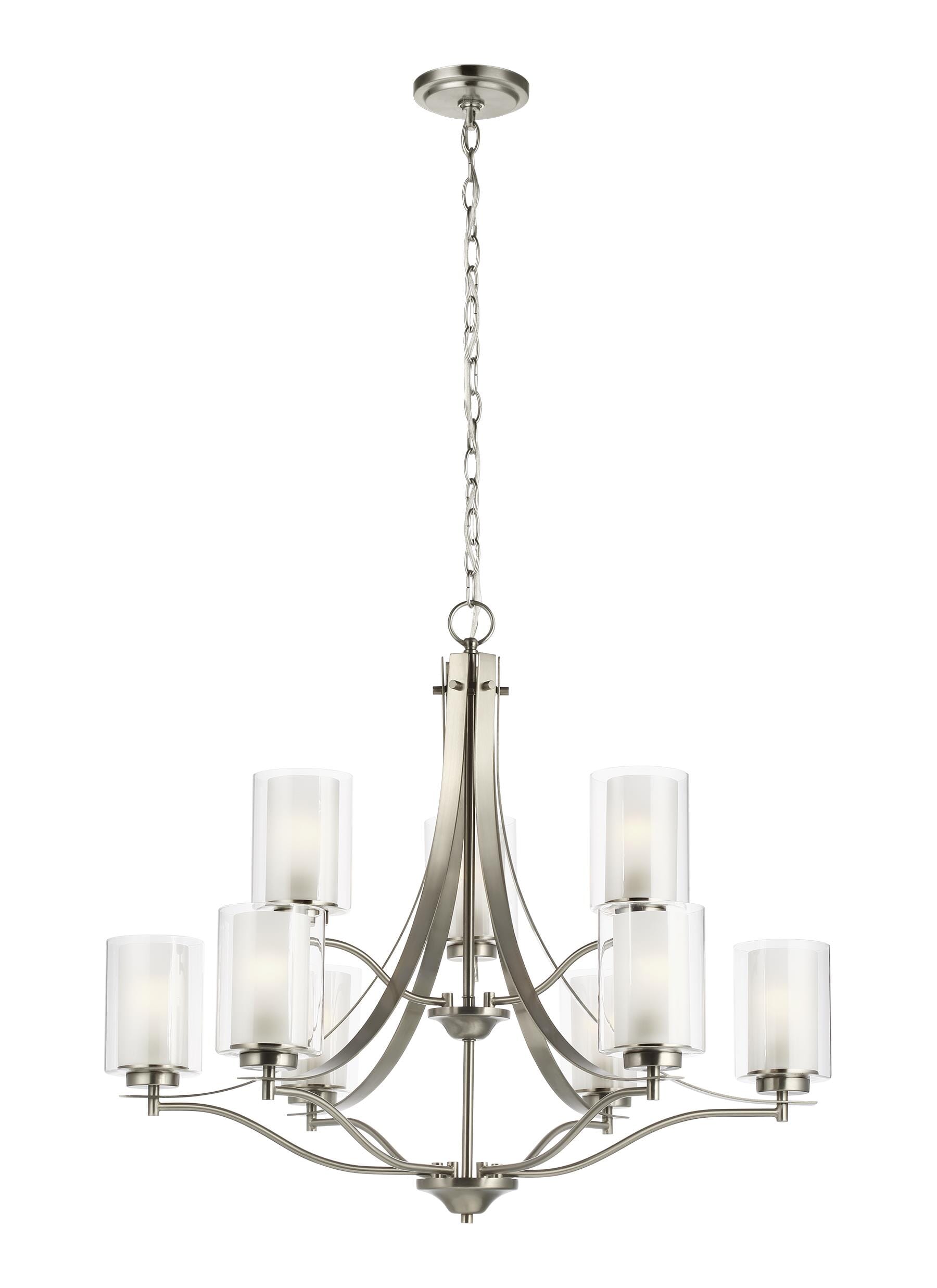 Sea Gull Elmwood Park 9-Light Traditional Chandelier in Brushed Nickel