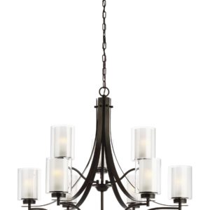 Sea Gull Elmwood Park 9-Light LED Traditional Chandelier in Heirloom Bronze