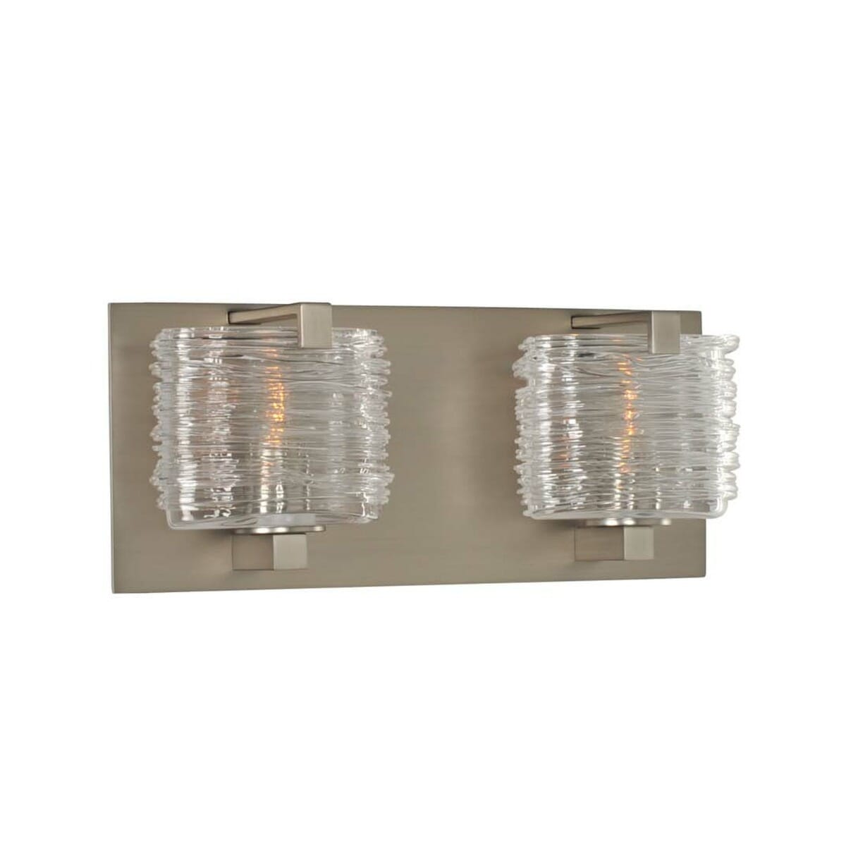 Kalco South Bay 2-Light 12" Bathroom Vanity Light in Satin Nickel