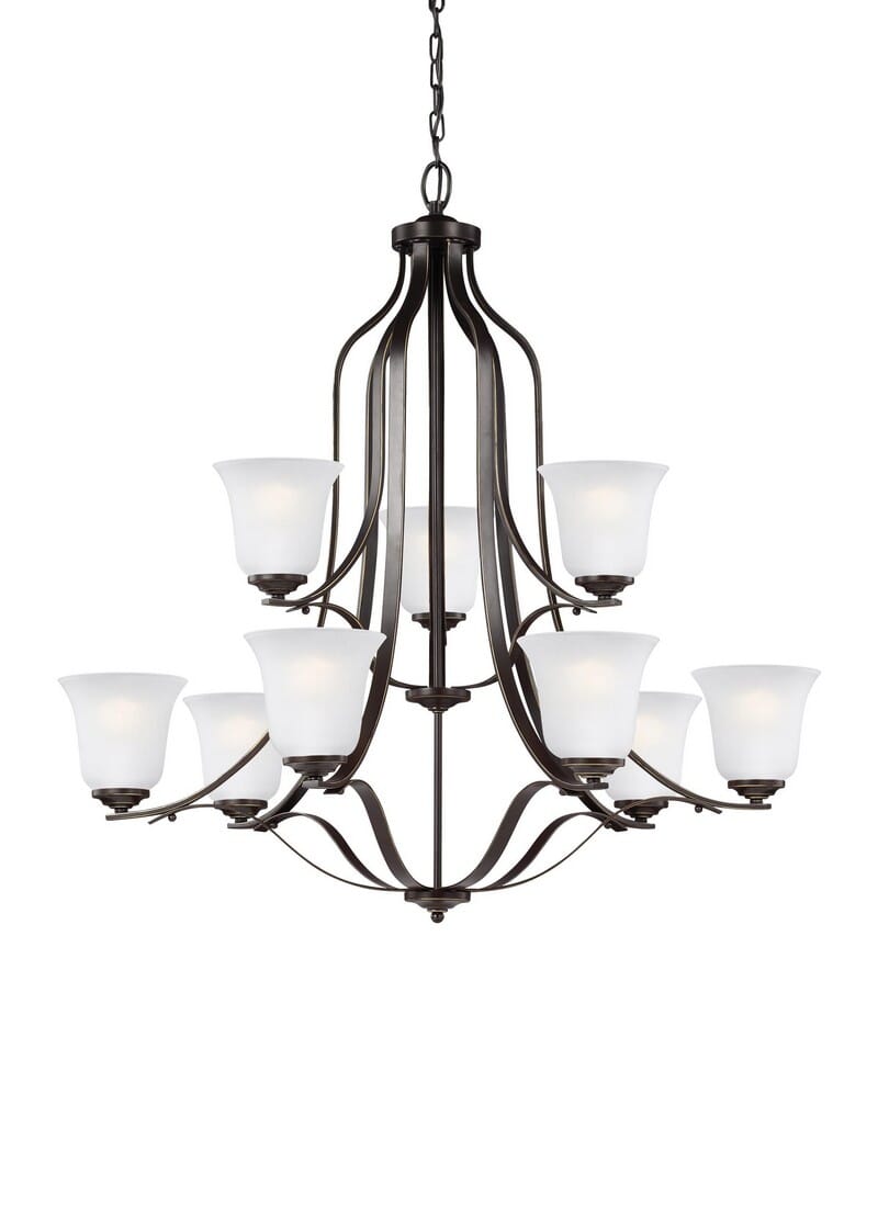 Sea Gull Emmons 9-Light Chandelier in Heirloom Bronze