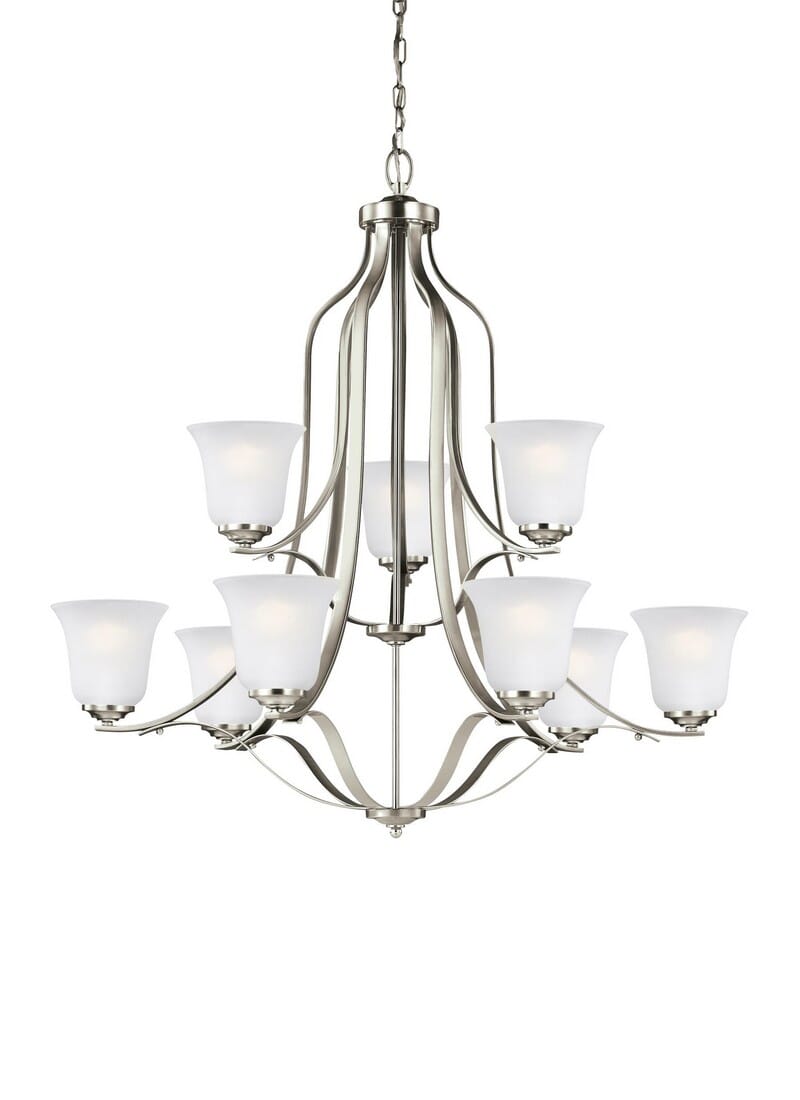 Sea Gull Emmons 9-Light Chandelier in Brushed Nickel