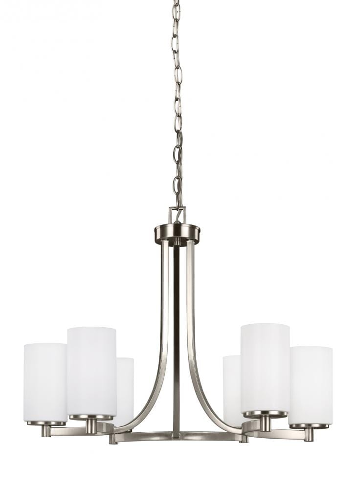 Sea Gull Hettinger 6-Light Chandelier in Brushed Nickel