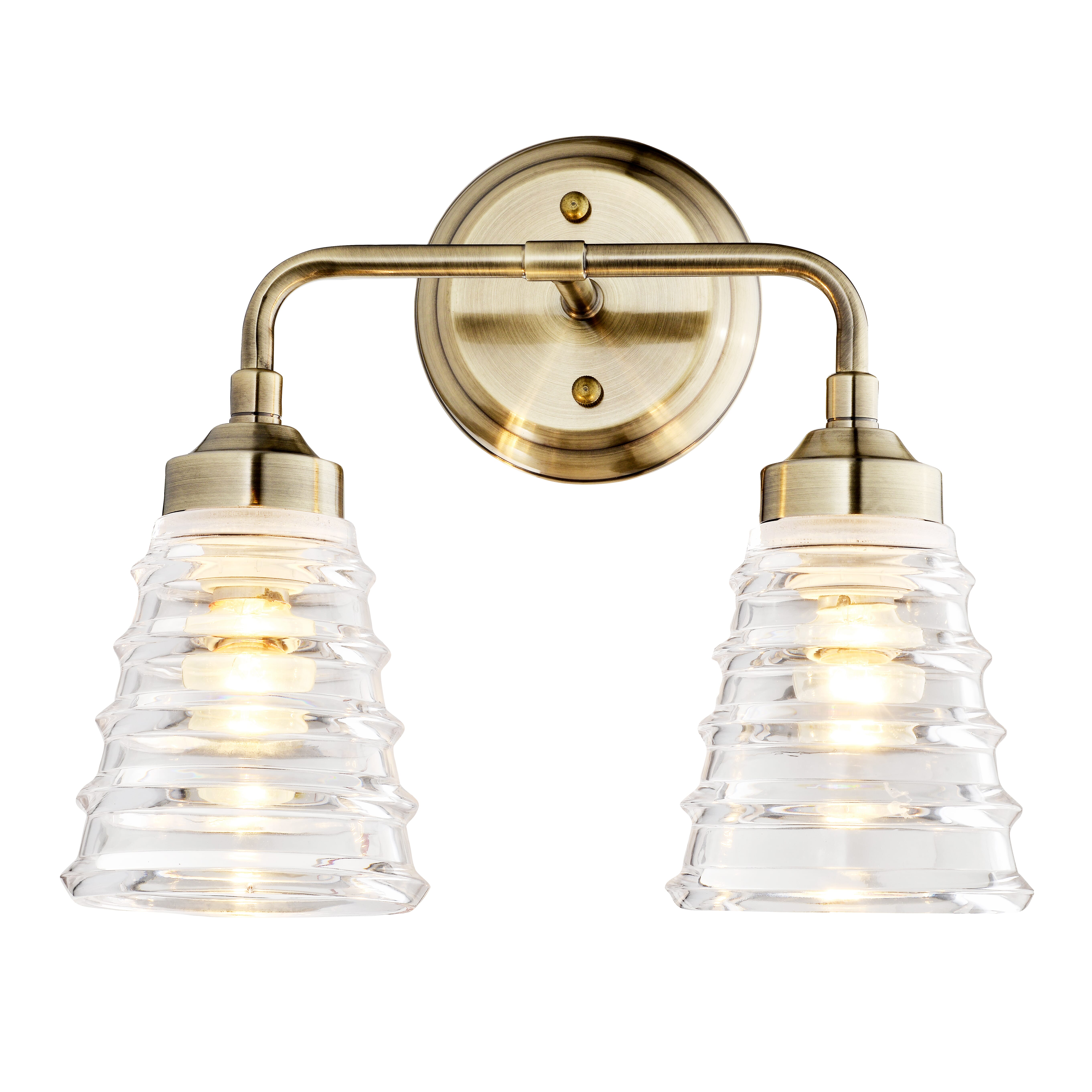 Varaluz Amherst 2-Light 11" Bathroom Vanity Light in Antique Brass