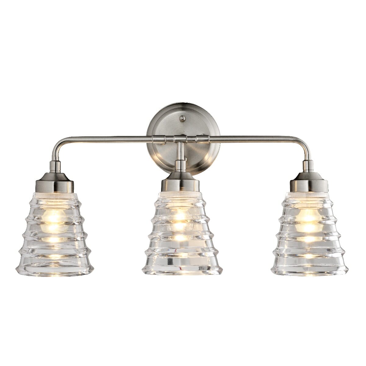 Varaluz Amherst 3-Light 11" Bathroom Vanity Light in Brushed Nickel