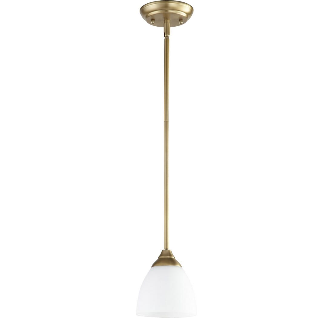 Quorum Flora 6" Pendant Light in Aged Brass