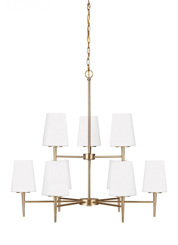 Sea Gull Driscoll 9-Light Chandelier in Satin Brass