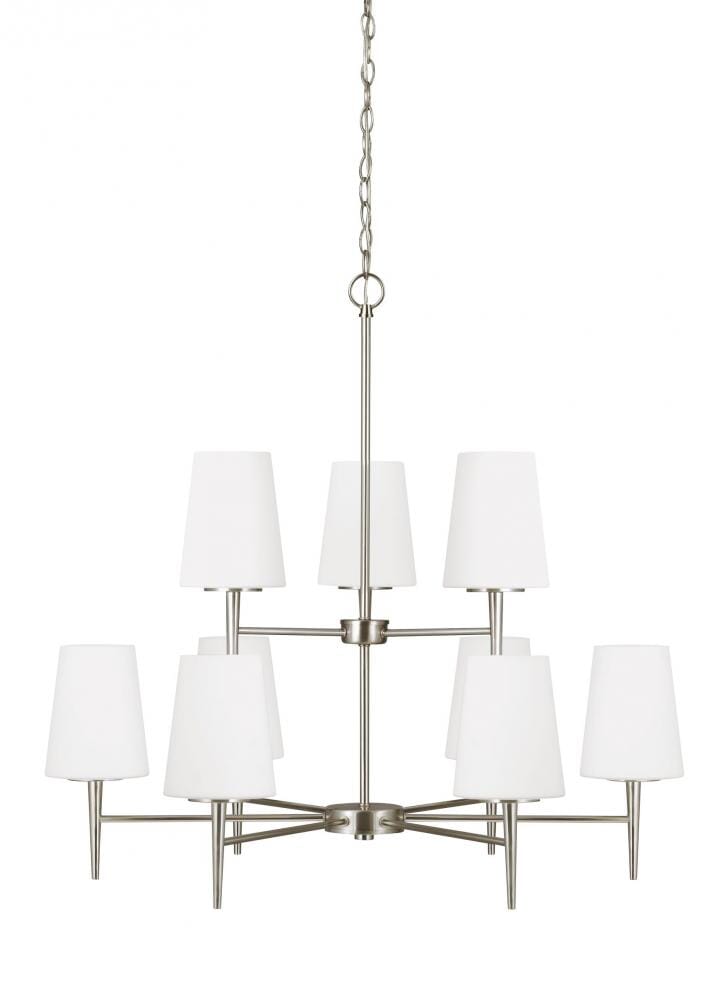 Sea Gull Driscoll 9-Light Chandelier in Brushed Nickel