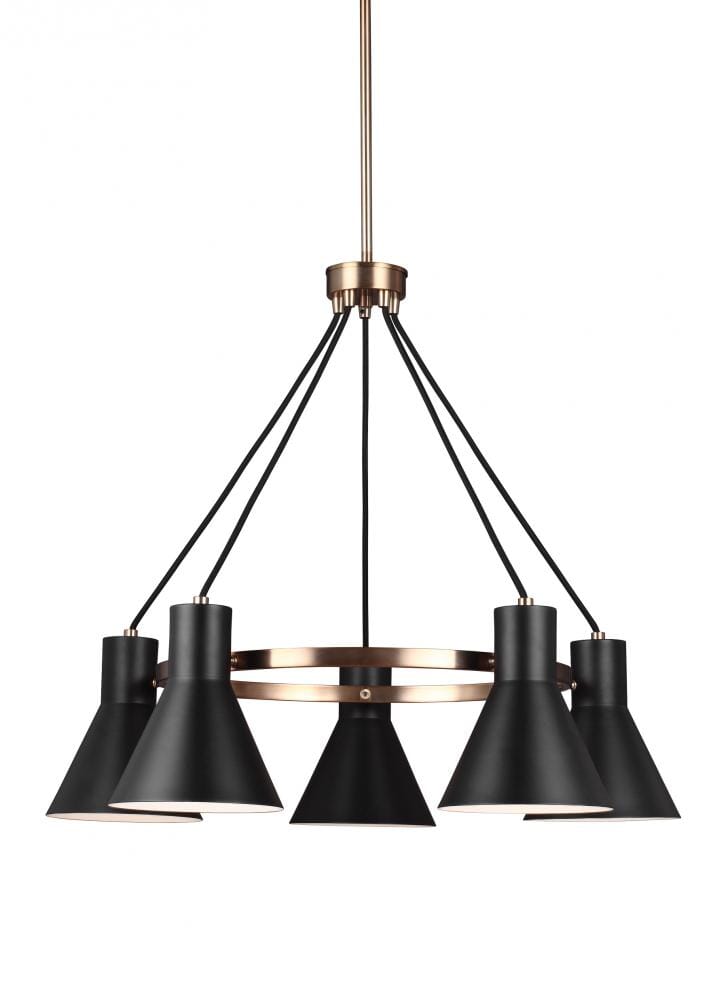 Sea Gull Towner 5-Light Chandelier in Satin Brass