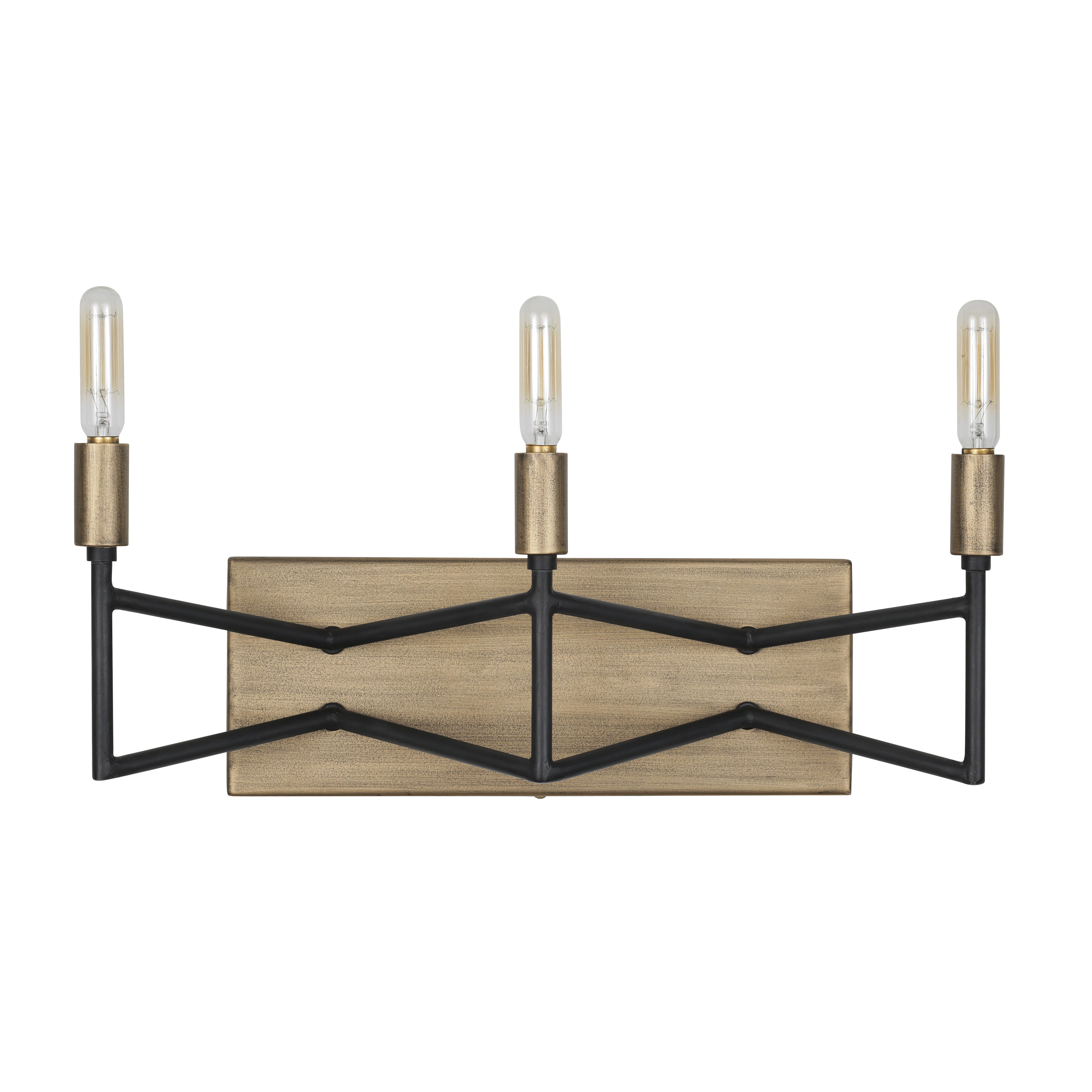 Varaluz Bodie 3-Light 9" Bathroom Vanity Light in Havana Gold with Carbon