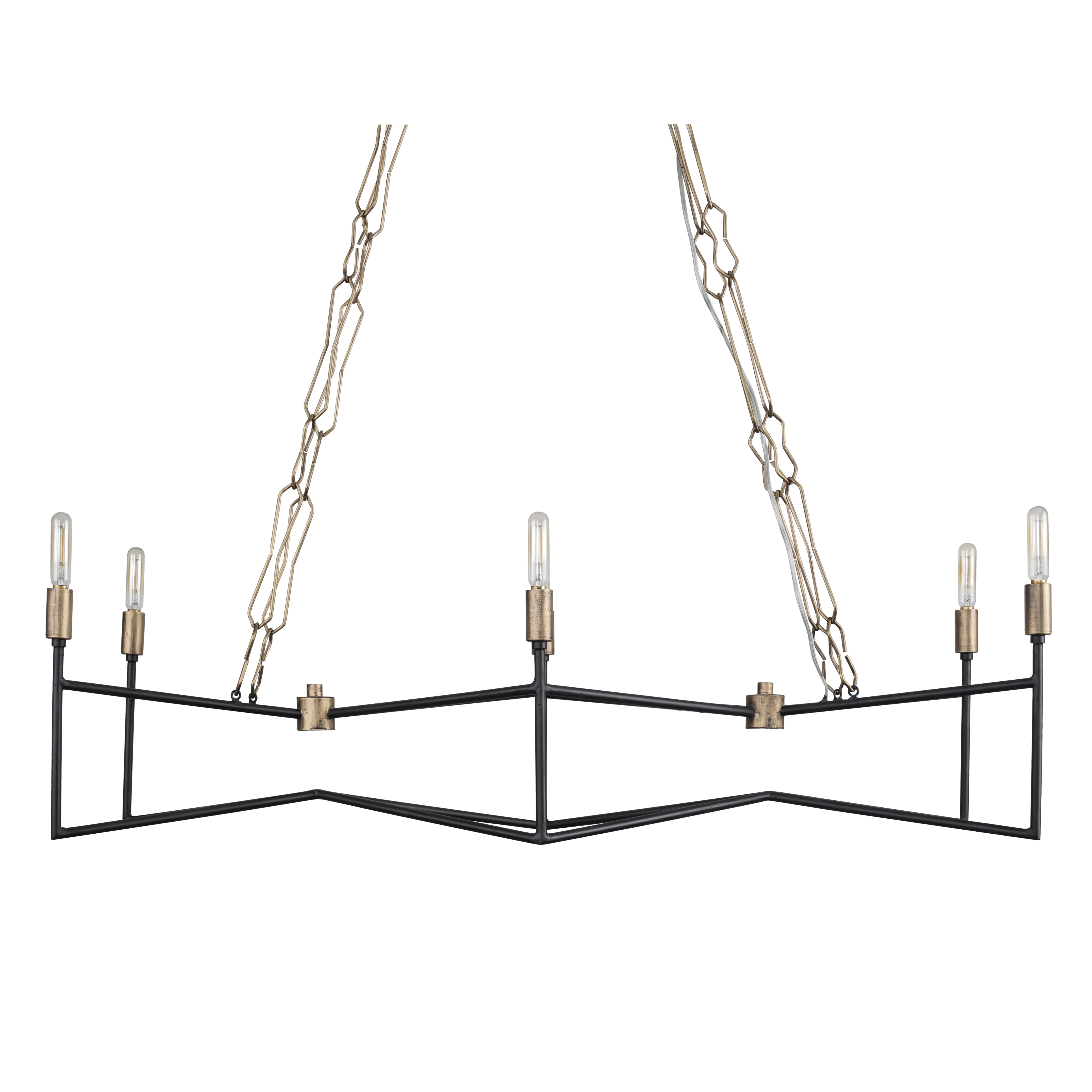 Varaluz Bodie 6-Light 37" Linear Pendant in Havana Gold with Carbon